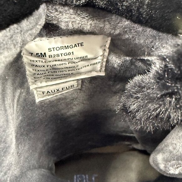 Womens Black JBU Stormgate Faux Fur Lined Winter Boots 7.5M With EVA Insole - Picture 6 of 6